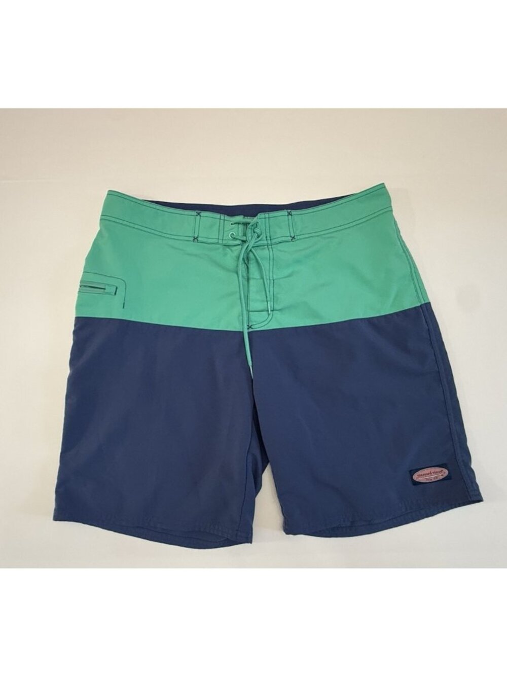 Vineyard Vines Men’s Board Shorts Swim Trunks Blue Green Colorblock Size 36